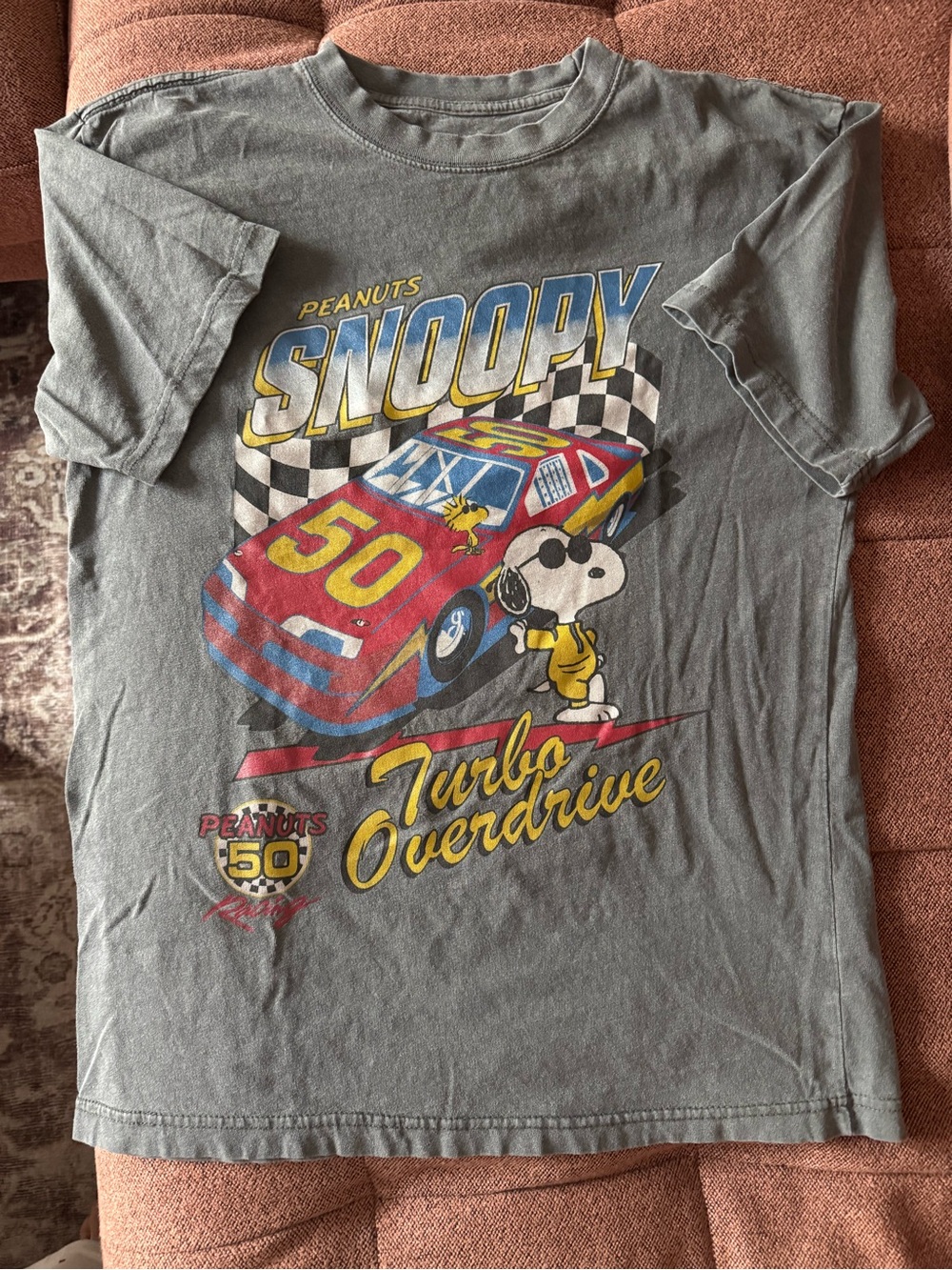 Peanuts Snoopy Grey Graphic 'Turbo Overdrive' Tee